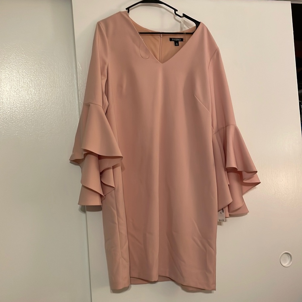 NWT Blush pink body con dress with flowy sleeves